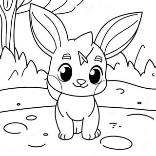 Cute Glaceon Playing In The Snow Coloring Page 28084-22516