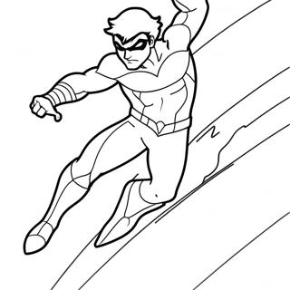 Nightwing In Dynamic Pose Coloring Page 28124-22545