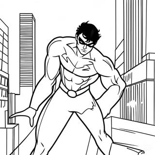 Nightwing In Dynamic Pose Coloring Page 28124-22547