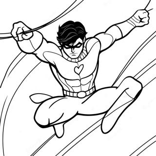 Nightwing In Dynamic Pose Coloring Page 28124-22548