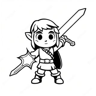 Link With Master Sword Coloring Page 28134-22556