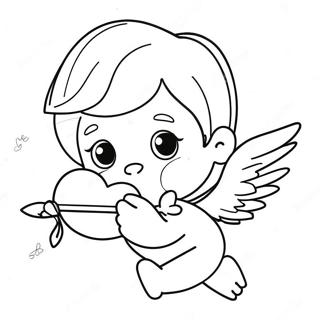 Cute Cupid With Hearts Coloring Page 28144-22561