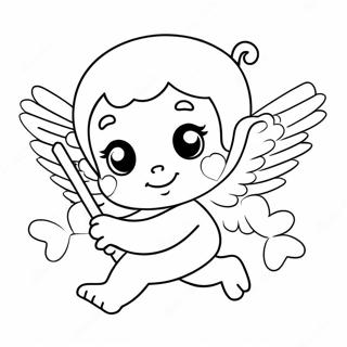 Cute Cupid With Hearts Coloring Page 28144-22562