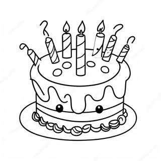 Happy 8th Birthday Cake Coloring Page 28163-22574