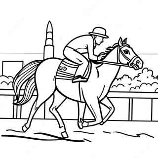 Kentucky Derby Horse Racing Coloring Page 28184-22594