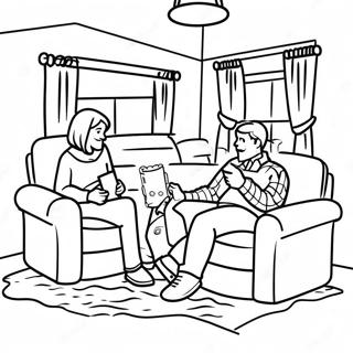 Cozy Family Movie Night Coloring Page 28194-22602