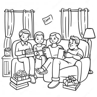 Cozy Family Movie Night Coloring Page 28194-22603