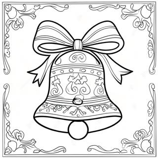 Festive Christmas Bell With Ribbon Coloring Page 28214-22614