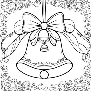 Festive Christmas Bell With Ribbon Coloring Page 28214-22615