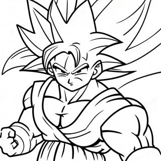 Goku Super Saiyan 4 Action Pose Coloring Page 28223-22622