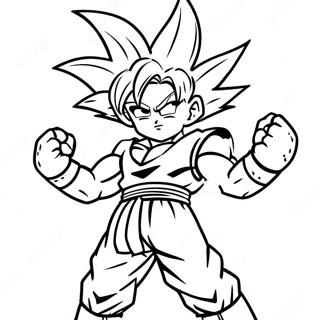 Goku Super Saiyan 4 Action Pose Coloring Page 28223-22623