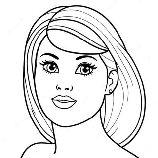 Barbie Head Coloring Pages