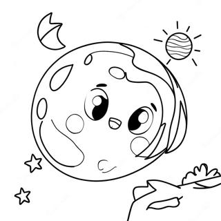 Luna And Earth In The Night Sky Coloring Page 28274-22663