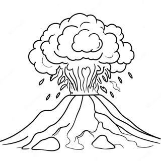 Fiery Volcano Erupting Coloring Page 2827-2313