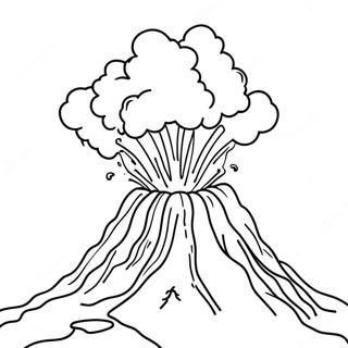 Fiery Volcano Erupting Coloring Page 2827-2314