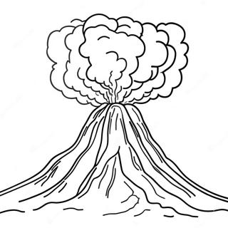 Fiery Volcano Erupting Coloring Page 2827-2315