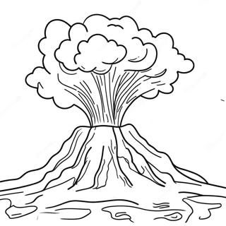 Fiery Volcano Erupting Coloring Page 2827-2316