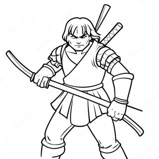 Leonardo With Dual Katanas Coloring Page 28284-22672