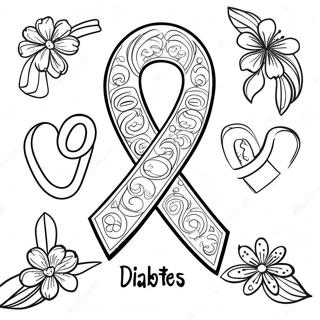 Type 1 Diabetes Awareness Ribbon Coloring Page 28293-22676