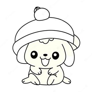 Cute Pompompurin With A Hat Coloring Page 282-225