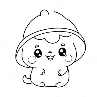 Cute Pompompurin With A Hat Coloring Page 282-228