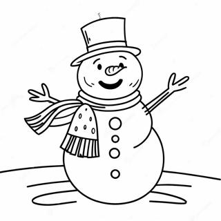 Cheerful Snowman With Scarf Coloring Page 28304-22682