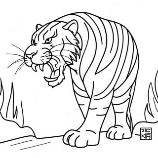 Saber Tooth Tiger Coloring Page 28323-22698