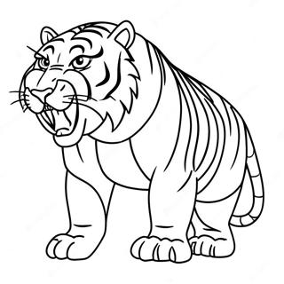 Saber Tooth Tiger Coloring Page 28323-22699