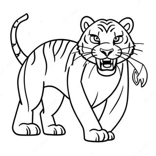 Playful Saber Tooth Tiger Coloring Page 28324-22701