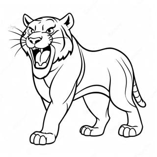 Playful Saber Tooth Tiger Coloring Page 28324-22702