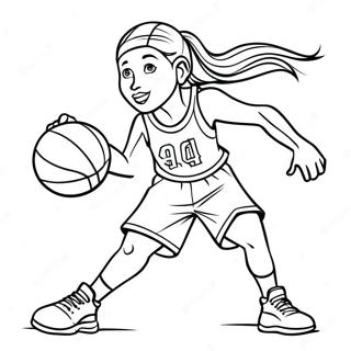 Caitlin Clark Basketball Action Coloring Page 28333-22705