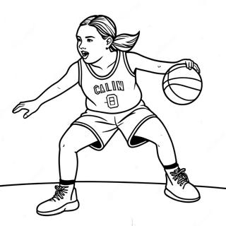 Caitlin Clark Basketball Action Coloring Page 28333-22706