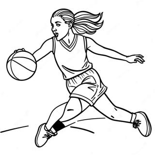 Caitlin Clark Basketball Action Coloring Page 28333-22708