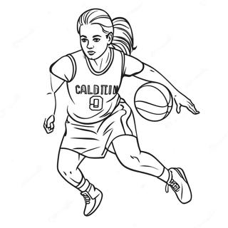 Caitlin Clark Dribbling Coloring Page 28334-22713