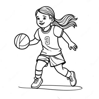 Caitlin Clark Dribbling Coloring Page 28334-22714