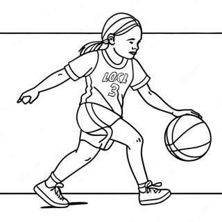 Caitlin Clark Dribbling Coloring Page 28334-22716