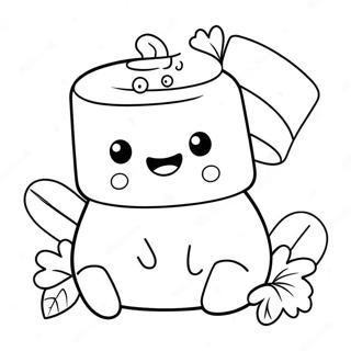 Cute Marshmallow Coloring Page 28373-22734