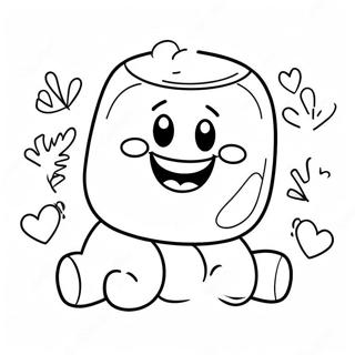 Happy Marshmallow With Smile Coloring Page 28374-22742