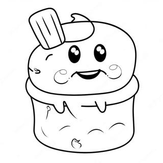 Happy Marshmallow With Smile Coloring Page 28374-22743