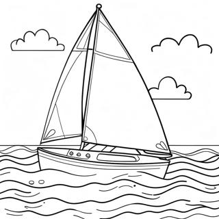 Colorful Sailboat On The Ocean Coloring Page 28404-22765