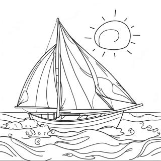 Colorful Sailboat On The Ocean Coloring Page 28404-22767