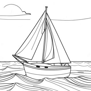 Colorful Sailboat On The Ocean Coloring Page 28404-22768