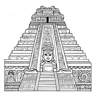 Intricate Mayan Temple Coloring Page 28414-22771