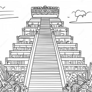 Intricate Mayan Temple Coloring Page 28414-22772