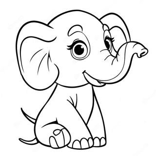 Cute Horton The Elephant Coloring Page 28434-22786