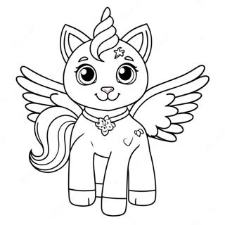 Unicorn Kitty With Sparkling Wings Coloring Page 2846-2309