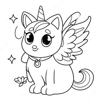 Unicorn Kitty With Sparkling Wings Coloring Page 2846-2312