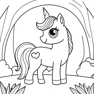 Magical Unicorn Kitty In A Rainbow Forest Coloring Page 2847-2322