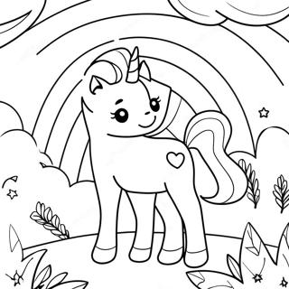 Magical Unicorn Kitty In A Rainbow Forest Coloring Page 2847-2324