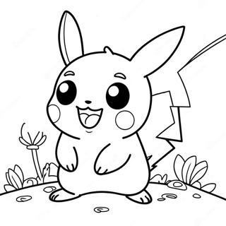 Cute Pikachu Playing Coloring Page 28504-22845